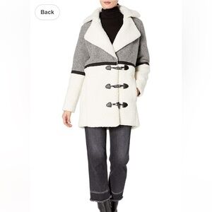 NEW Tracy Reese Gray and Cream Teddy Jacket